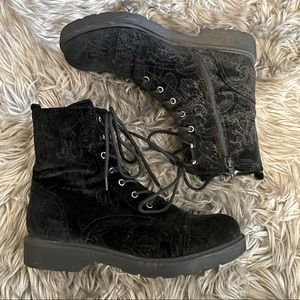 Women’s Velvet Paisley Boots